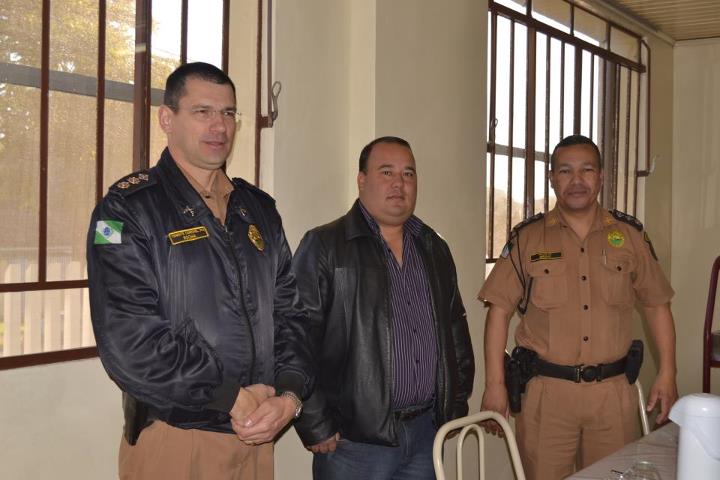 Cel. Rocha, Anderson Teixeira e Maj. Bruno no 12º BPM